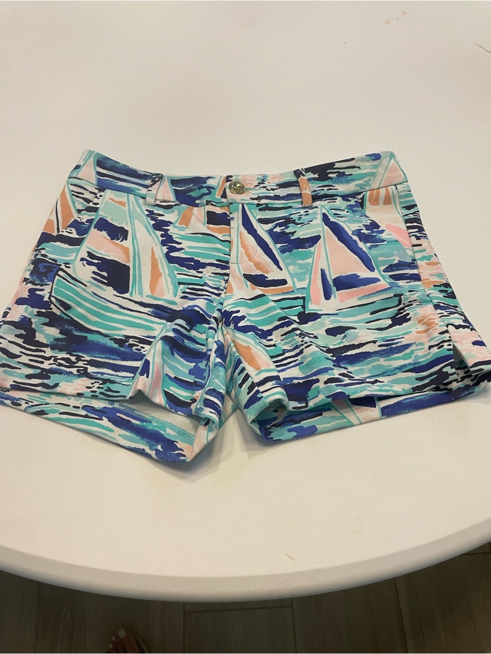 Lilly Pulitzer Sailboat Print Bermuda Shorts - Teal, Navy & Pink